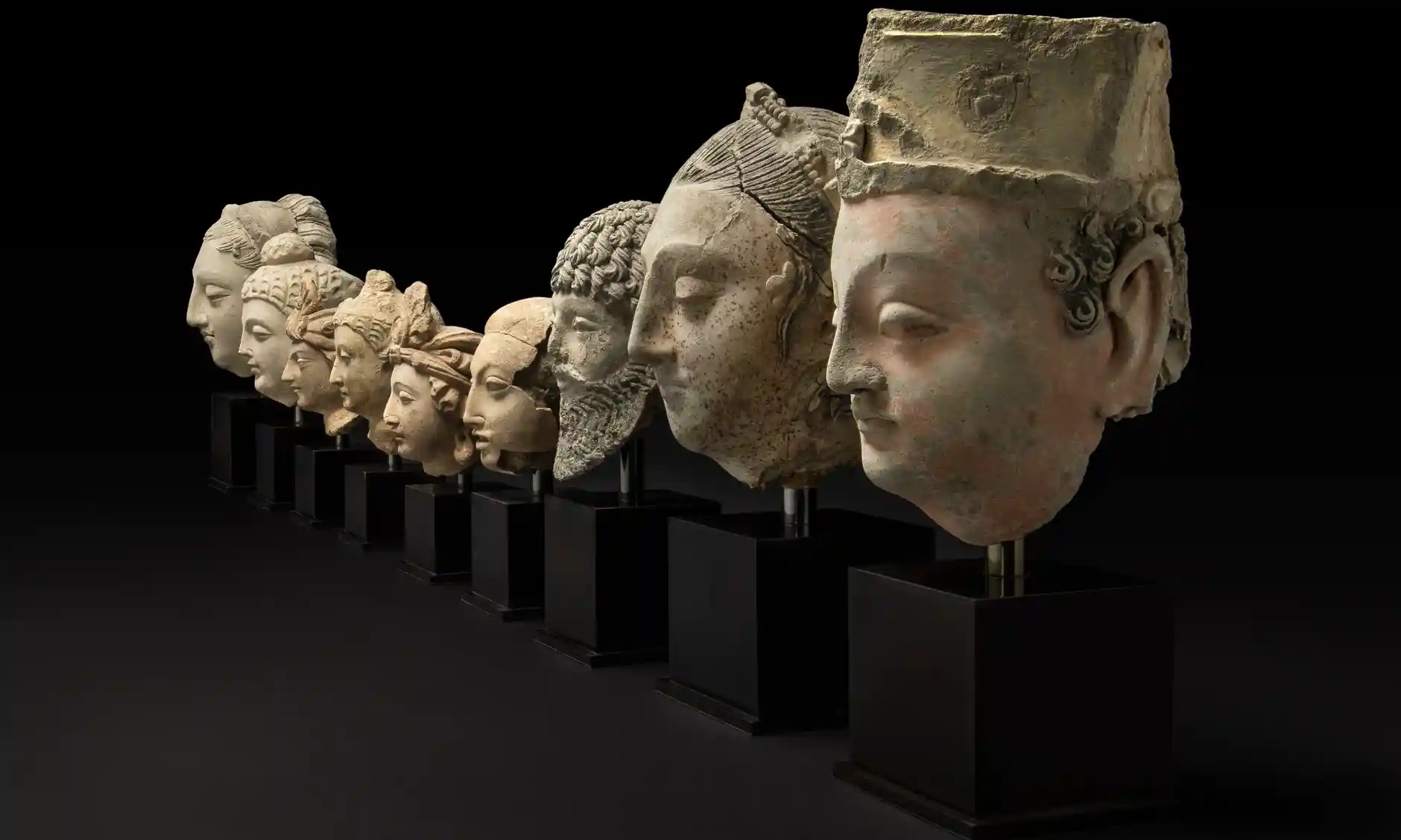 Museum exhibit of Buddha parts